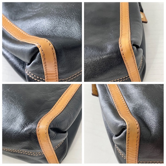 Celine black and tan nappa leather vintage clutch bag - Picture 6 of 10